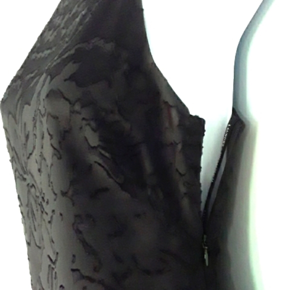 ⭐Laundry by Shelli Segal sheer black floral overlay dress midi/tea length 2Pet - Picture 7 of 15